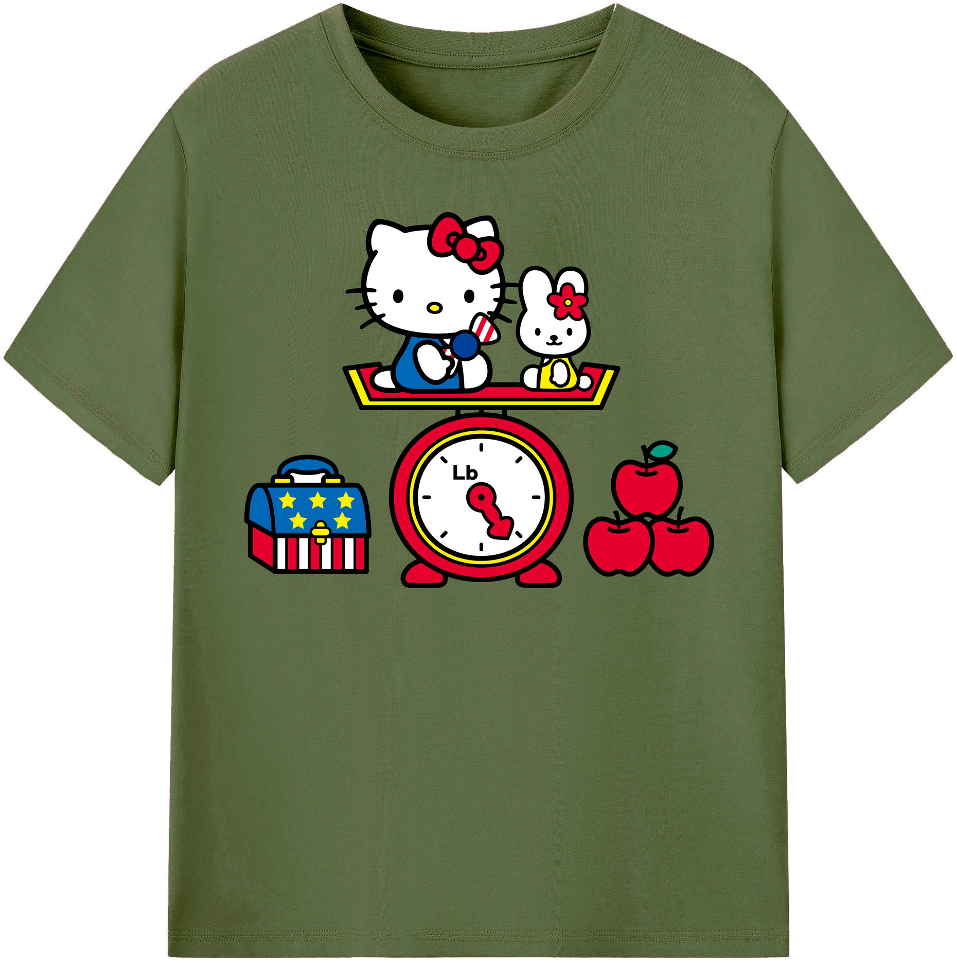 （画像用） Hello Kitty ハローキティ 綿100％半袖Tシャツ（フロントプリント）